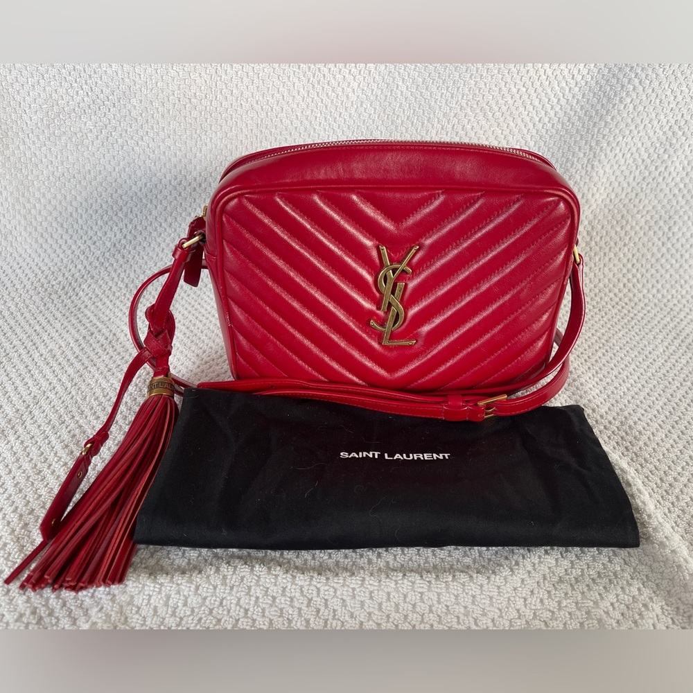 Saint Laurent Red Lou Camera Bag
